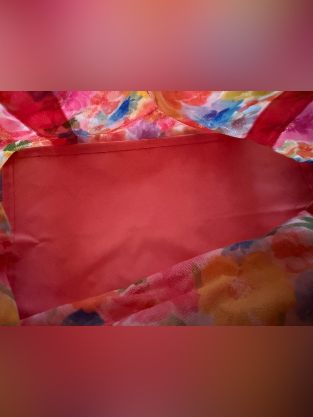 Floral Pink Multicolor Tote Bag - Picture 3 of 3